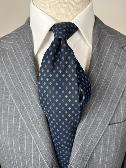 Cravatta Marinella navy micro fantasia