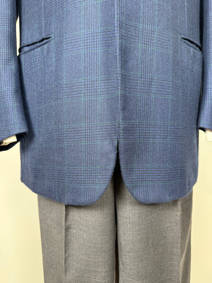 Blazer sartoriale 100% cashmere principe di Galles tessuto Loro Piana - tg. 50/52