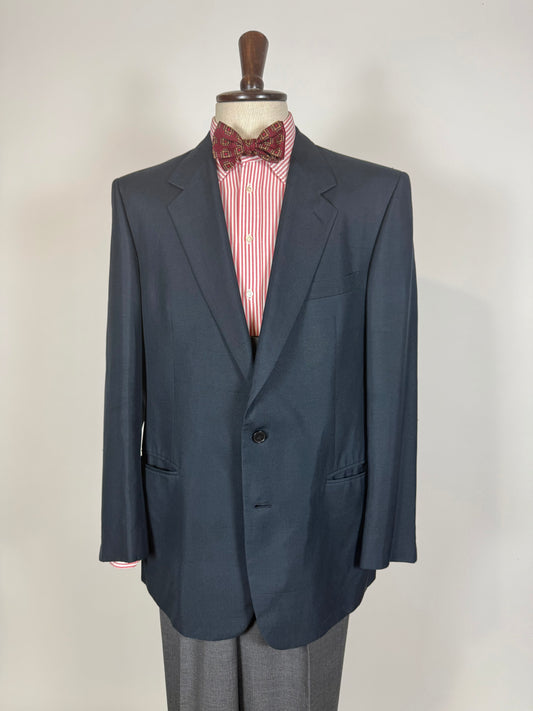 Giacca anni '80 seta shantung blu petrolio - tg. 52/54