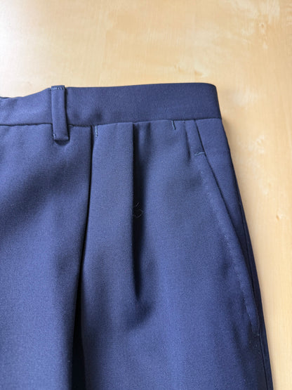 Completo doppiopetto anni '70/'80 twill lana pettinata blu - tg. 48