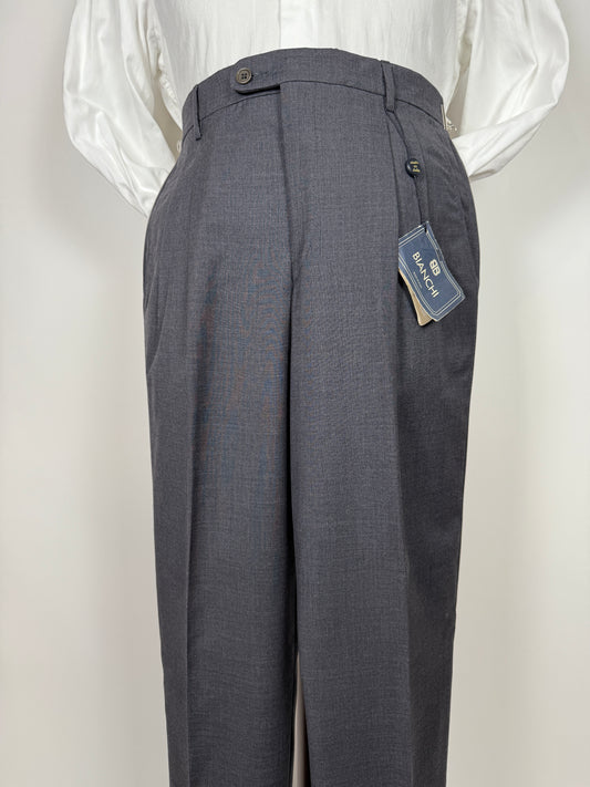 Pantalone anni ‘80 in fresco lana grigio antracite (NOS) - tg. 48