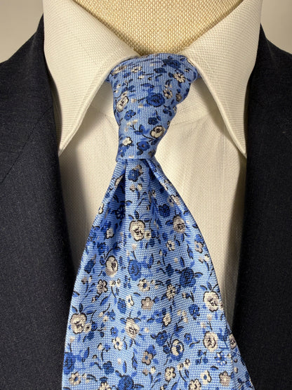 Cravatta Boggi floreale azzurra