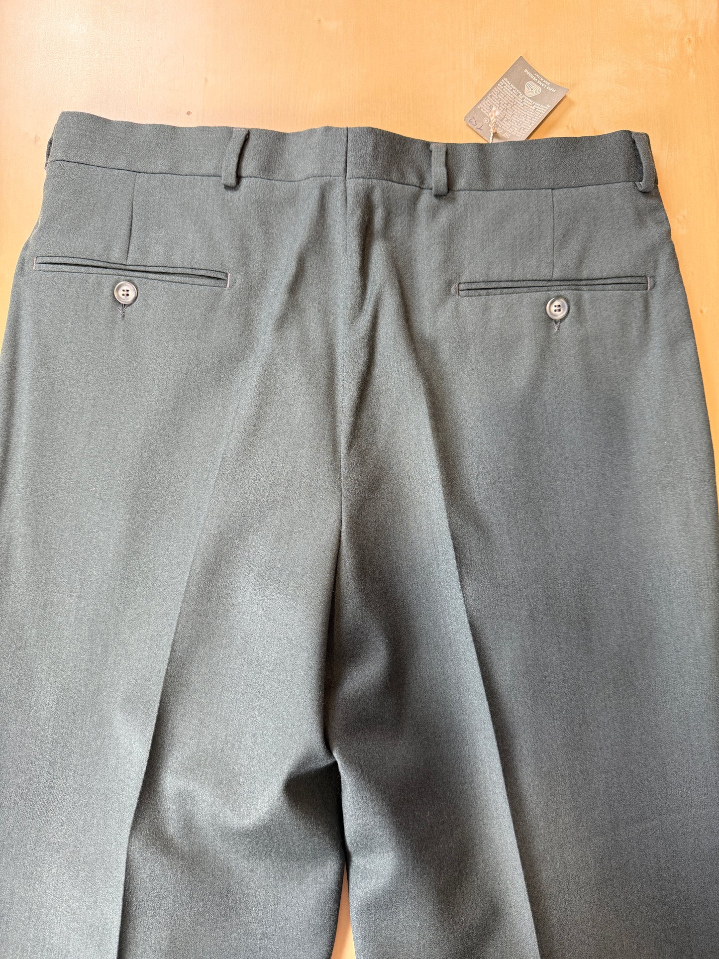 Pantalone anni ‘80 in flanella verde pino (NOS) - tg. 50
