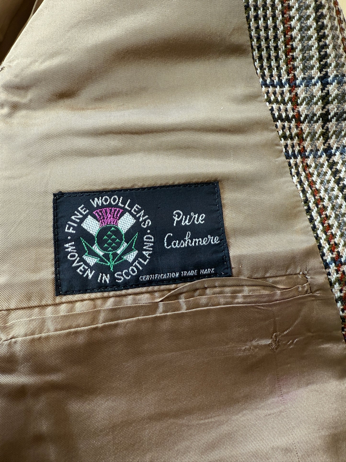 Giacca sartoriale in puro cashmere scozzese principe di Galles - tg. 46