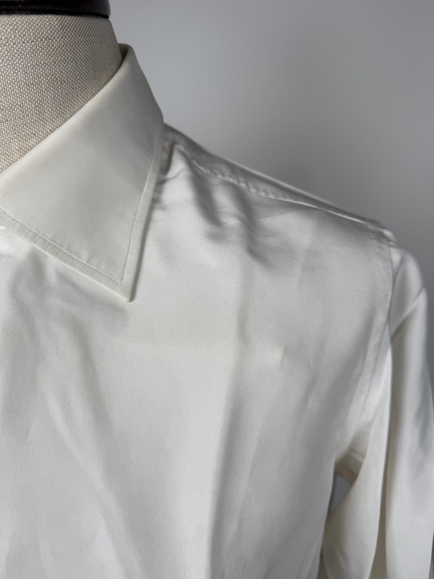 Camicia da smoking anni ‘70 in seta pura - collo 43 tg. L