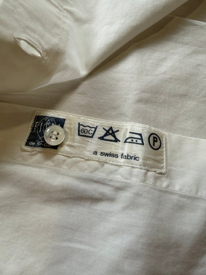 Camicia da smoking anni ‘70/‘80 con sparato plissettato - M collo 40