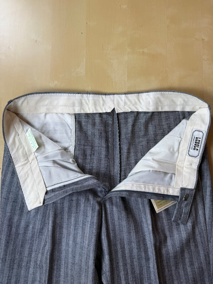 Pantaloni anni '80 grigio chiaro misto lana viscosa e seta (NOS) - tg. 50