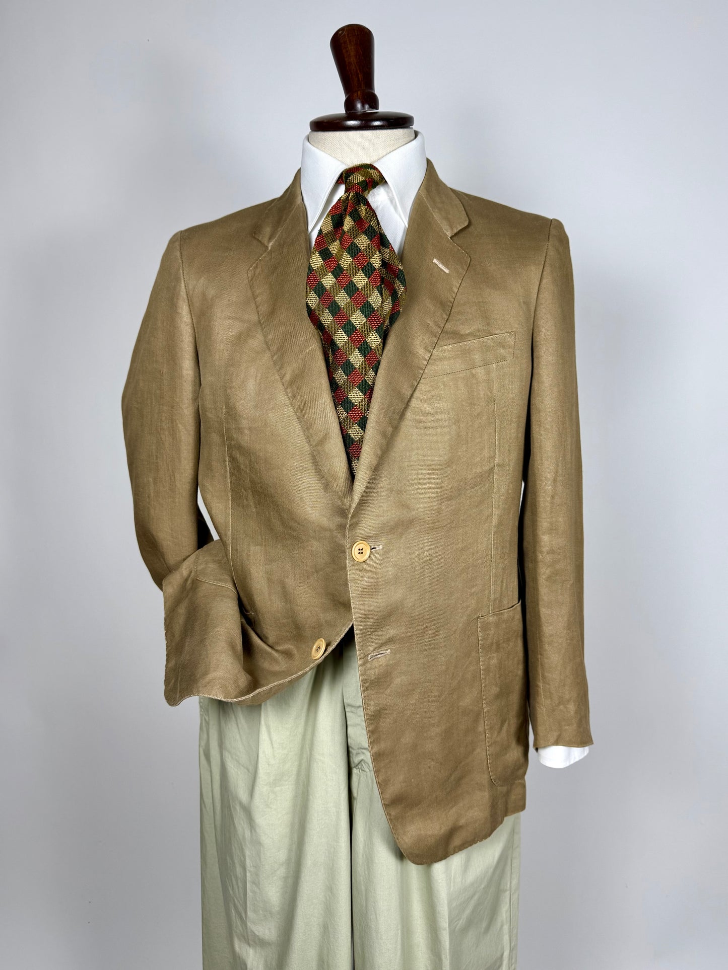 Giacca Corneliani anni '80 lino tabacco - tg. 48/50