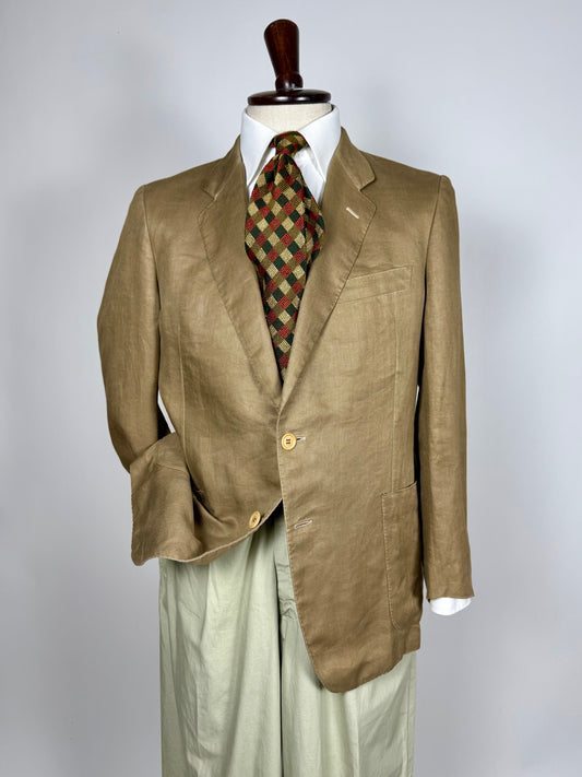 Giacca Corneliani anni '80 lino tabacco - tg. 48/50