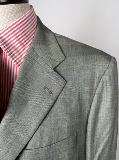 Giacca Kiton fresco lana 14 micron verde salvia - tg. 52/54