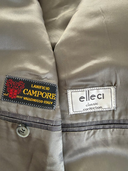 Completo anni '80 in seta shantung grigio - tg. 56/58