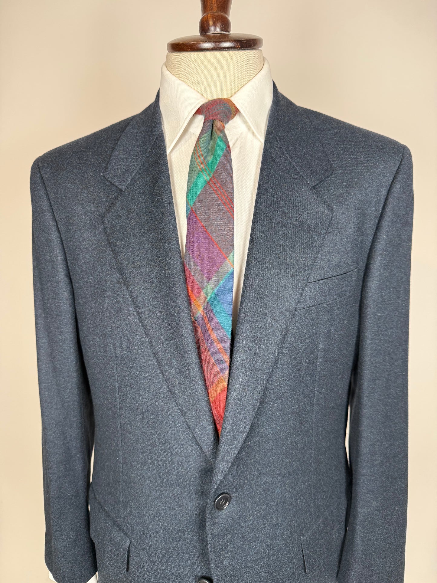 Completo anni ‘80 tessuto Loro Piana flanella lana e cashmere - tg. 50