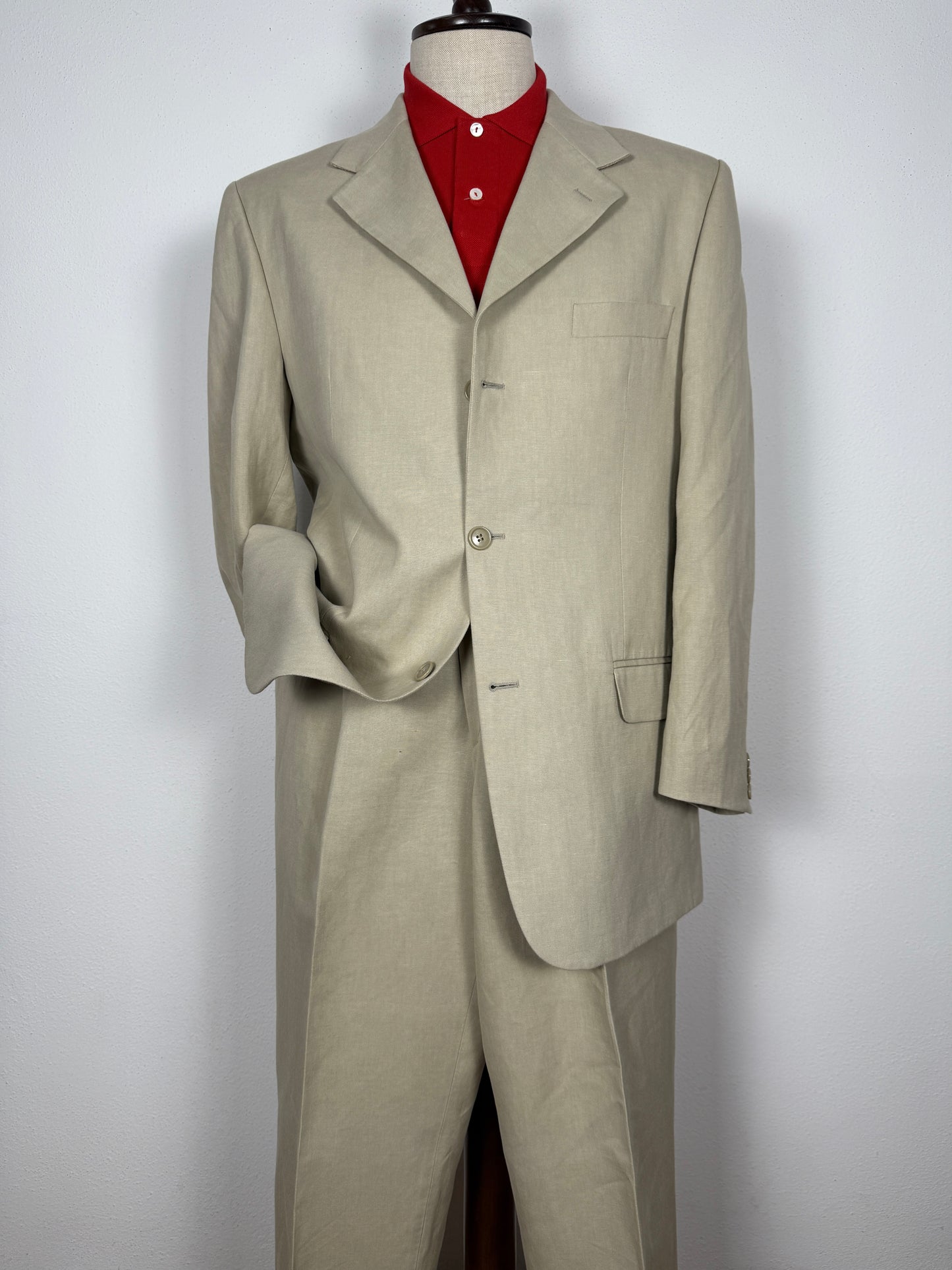 Completo beige in lino e cotone - tg. 52