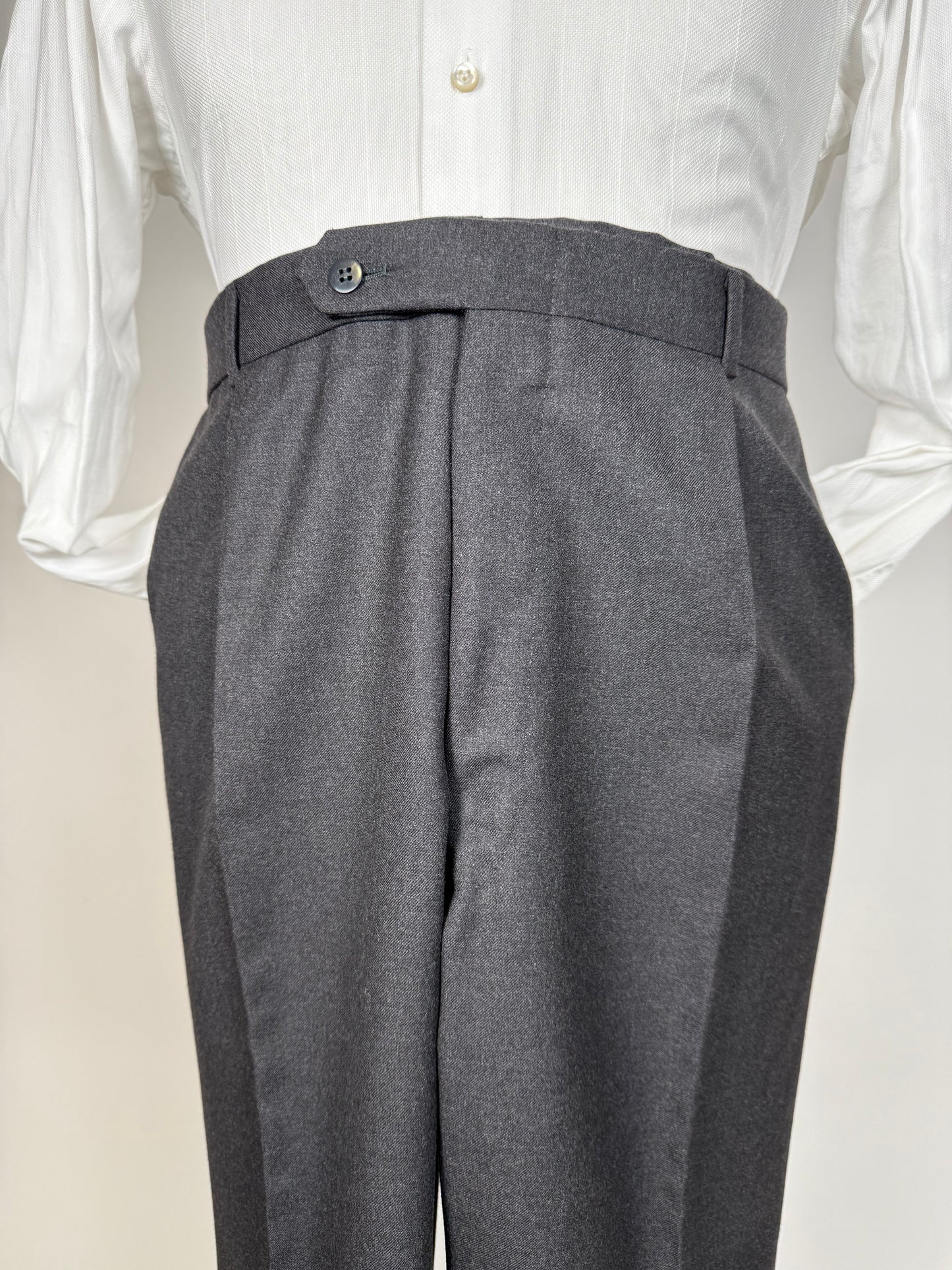 Completo sartoriale flanella inglese grigio antracite - tg. 62 corta drop 0