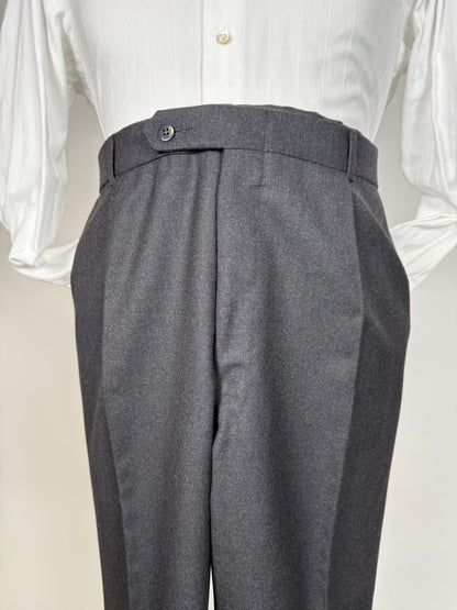 Completo sartoriale flanella inglese grigio antracite - tg. 62 corta drop 0