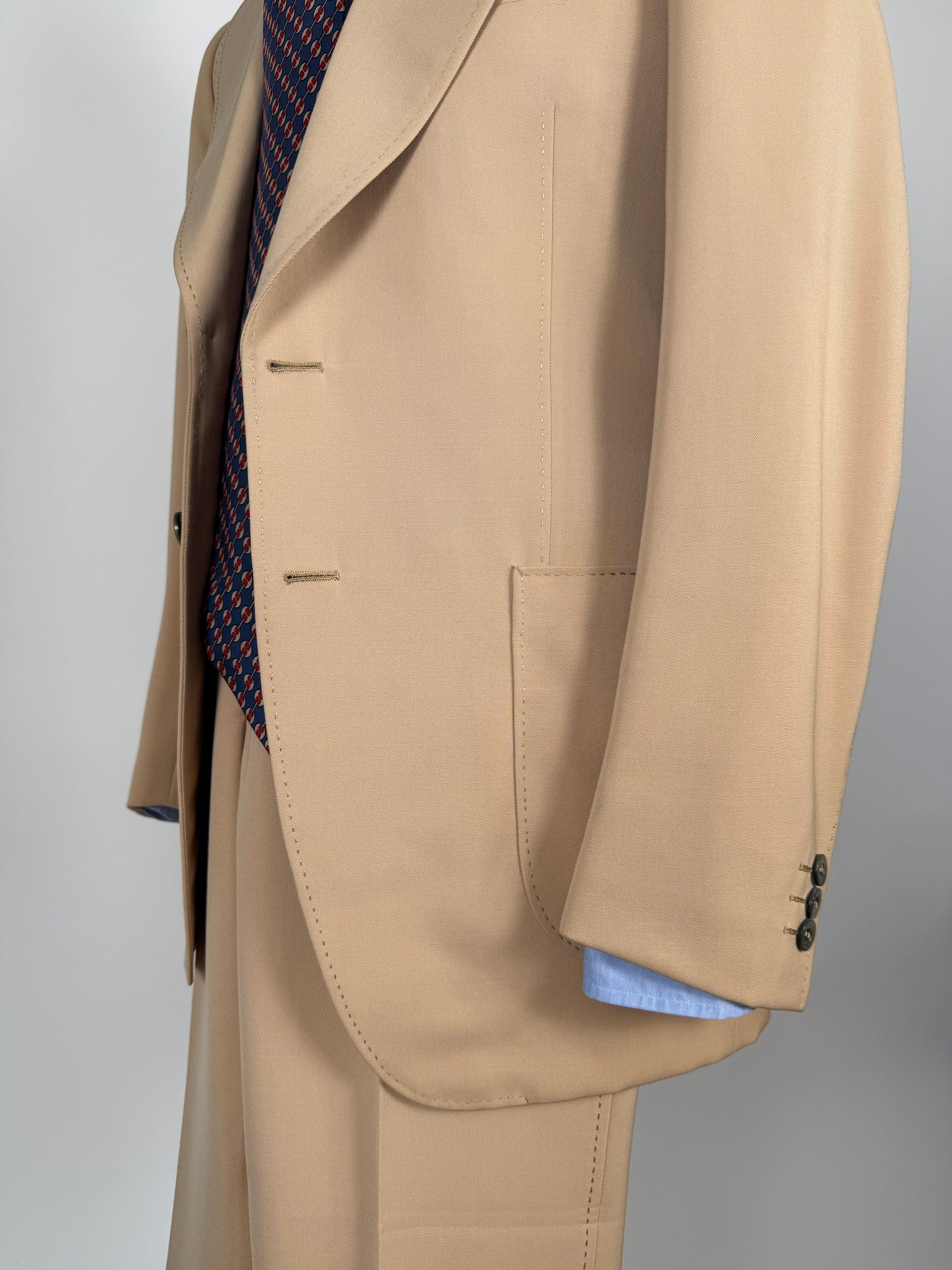 Completo anni ‘70 twill pettinato beige - tg. 42/44