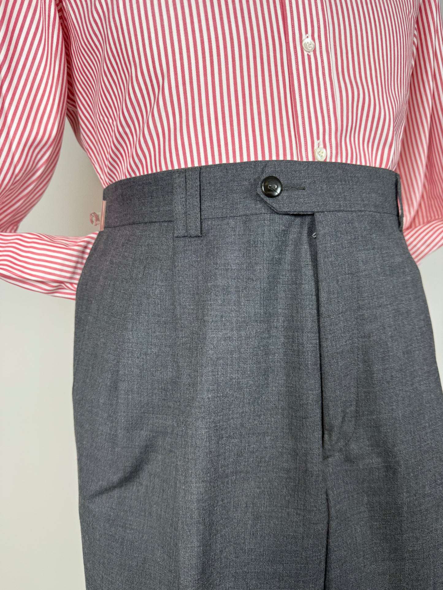 Pantaloni fresco lana grigio antracite anni '80 - tg. 52
