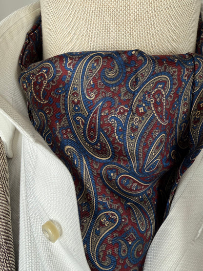 Ascot paisley rosso e blu