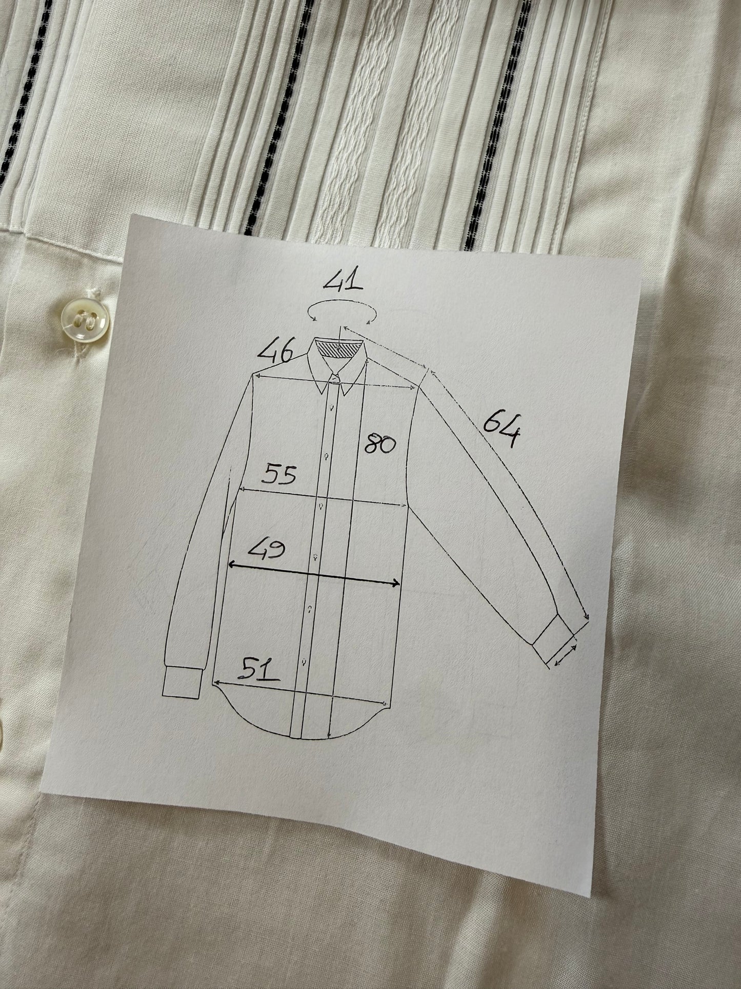 Camicia da sera collo diplomatico sparato plissettato - M collo 41