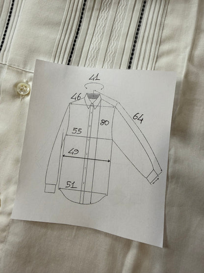 Camicia da sera collo diplomatico sparato plissettato - M collo 41