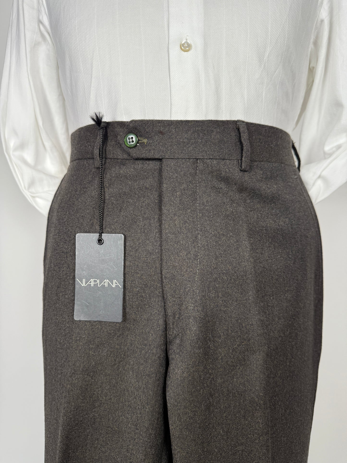 Pantaloni anni ‘90 in flanella marrone (NOS) - tg. 48/50