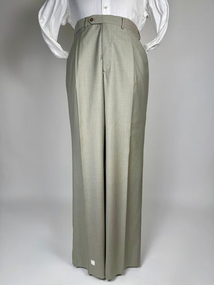 Completo fresco lana verde salvia anni '80 (NOS) - tg. 58 drop 4