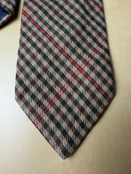 Cravatta check in cashmere e seta