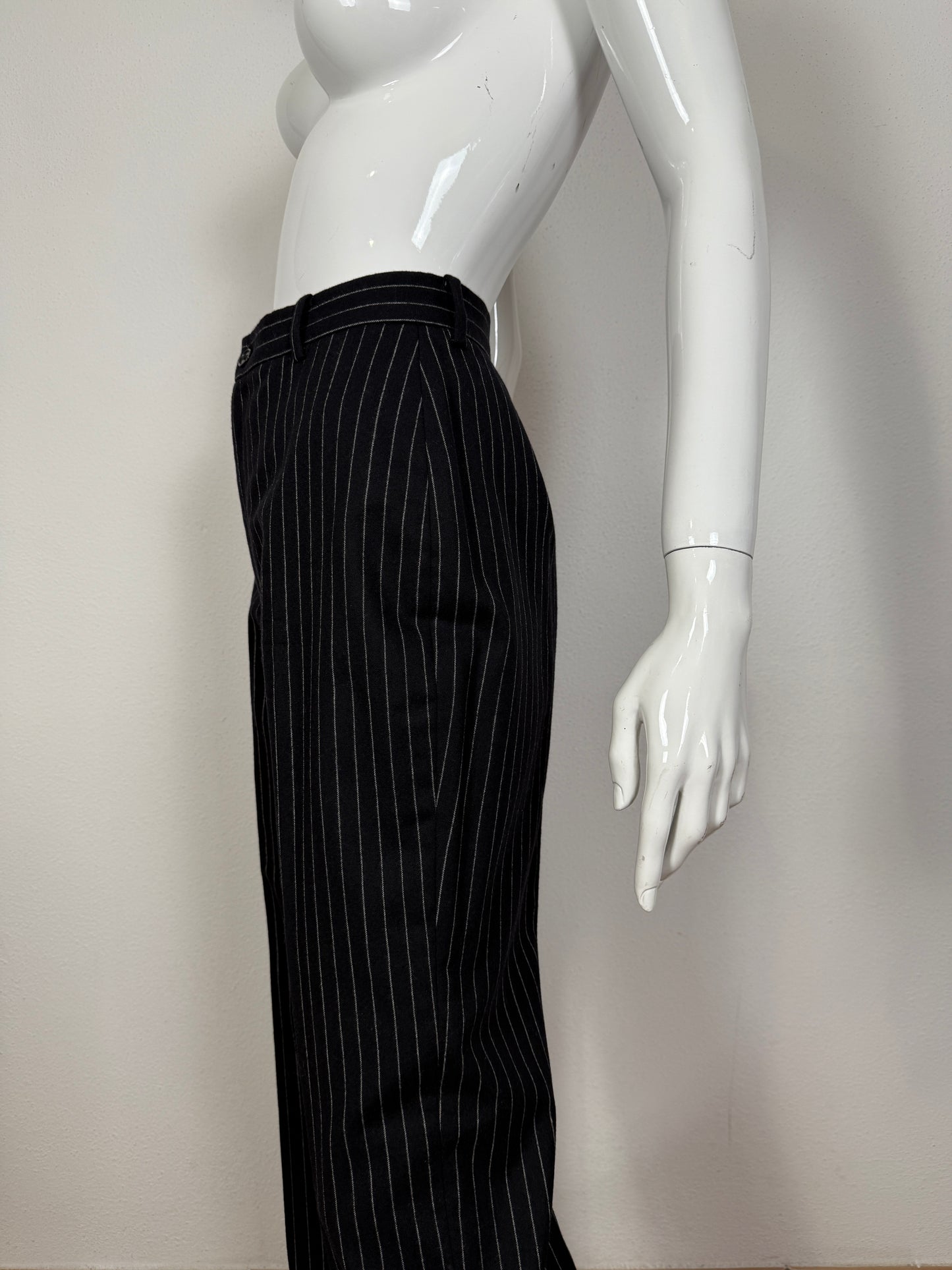 Tailleur Ralph Lauren gessato taglio maschile in lana e cashmere - tg. 40