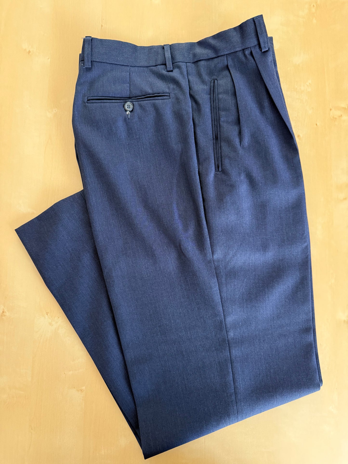Pantaloni fresco lana blu anni '80 - tg. 48/50