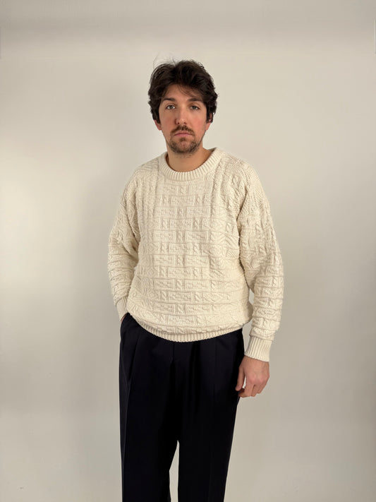 Maglione aran irlandese in cotone - L/XL