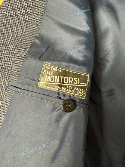 Giacca + panciotto sartoriali anni ‘70 principe di Galles - tg. 54 drop basso