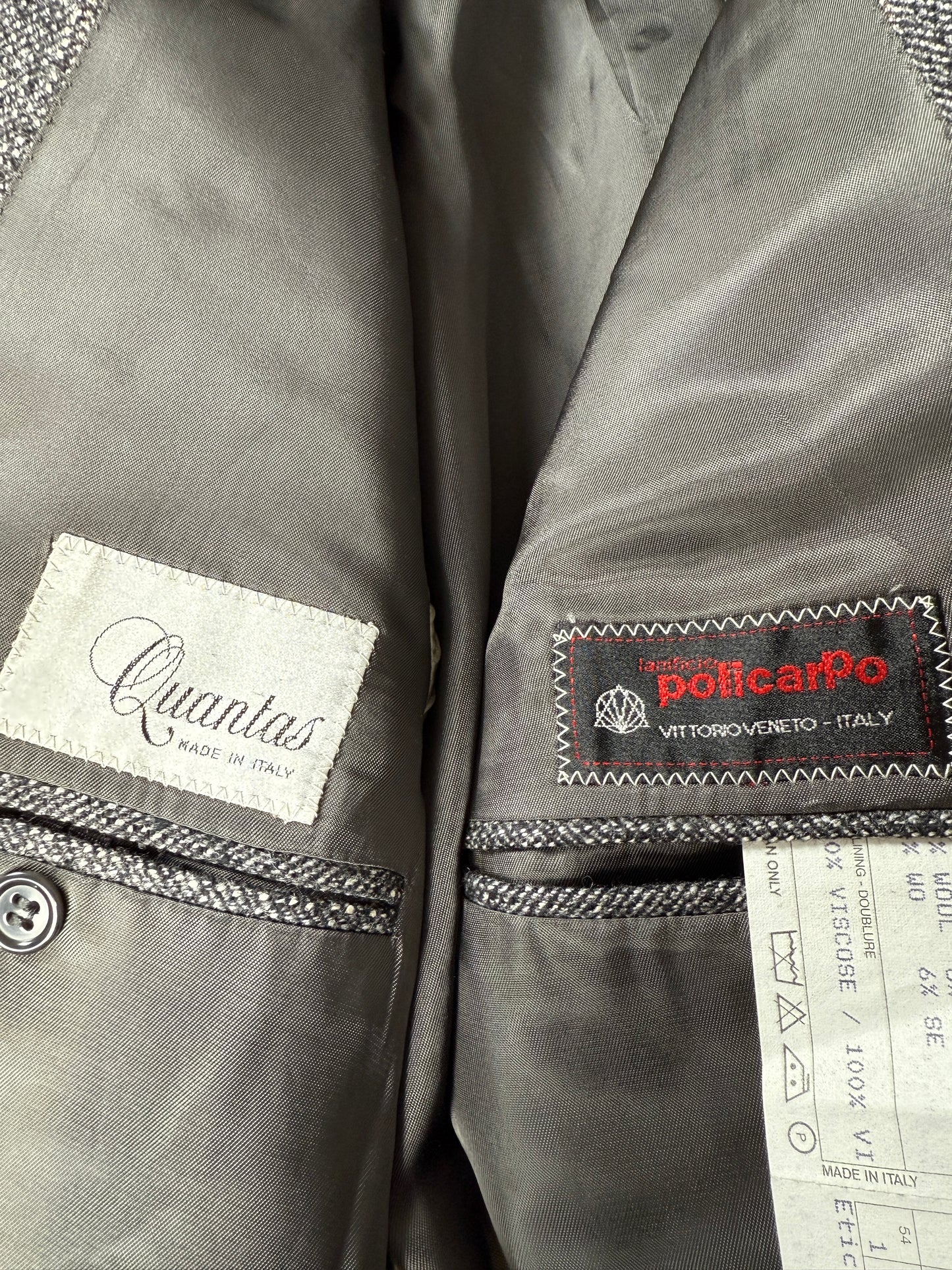 Completo anni ‘70/‘80 tweed lana e seta - tg. 52/54