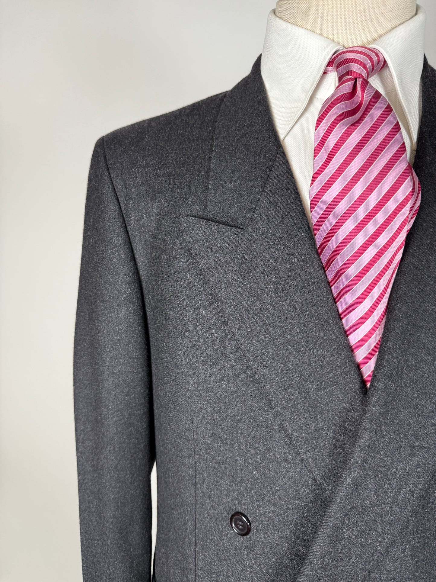 Completo doppiopetto anni ‘70/‘80 flanella antracite - tg. 52