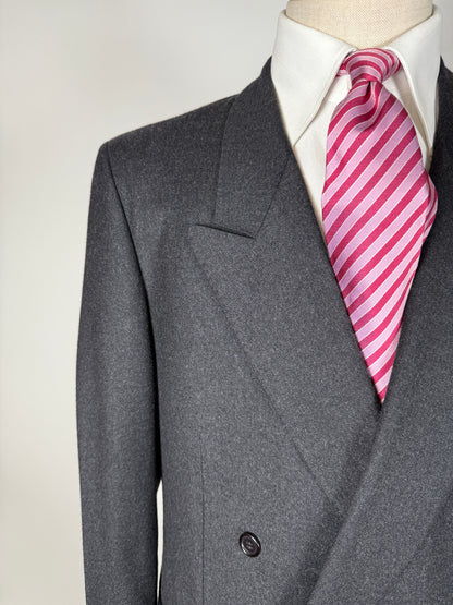 Completo doppiopetto anni ‘70/‘80 flanella antracite - tg. 52