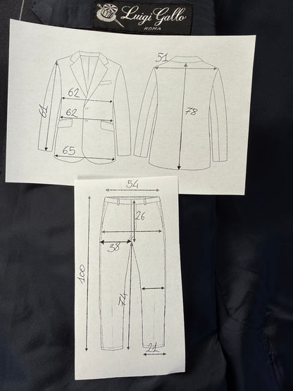 Completo sartoriale flanella pettinata blu gessato - tg. 56 drop 0-2