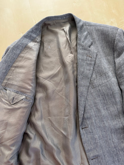 Giacca sartoriale in puro lino herringbone - tg. 60/62