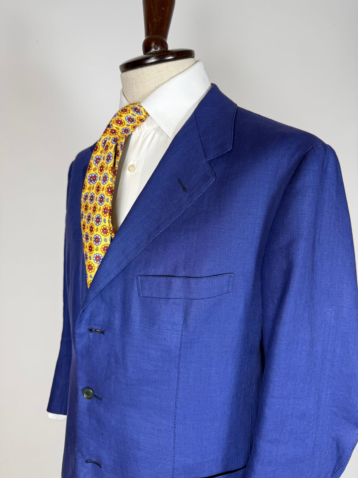 Completo sartoriale F. Di Marco lino irlandese blu (doppio pantalone) - tg. 52 corta