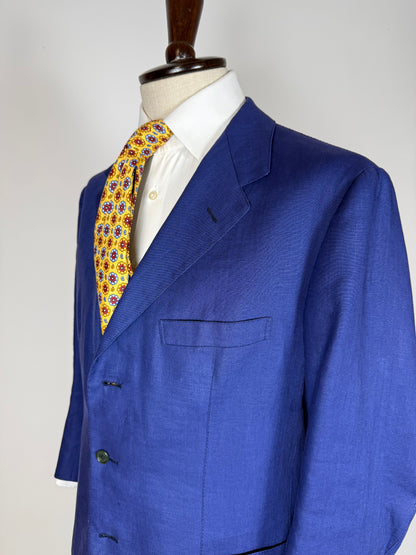 Completo sartoriale F. Di Marco lino irlandese blu (doppio pantalone) - tg. 52 corta