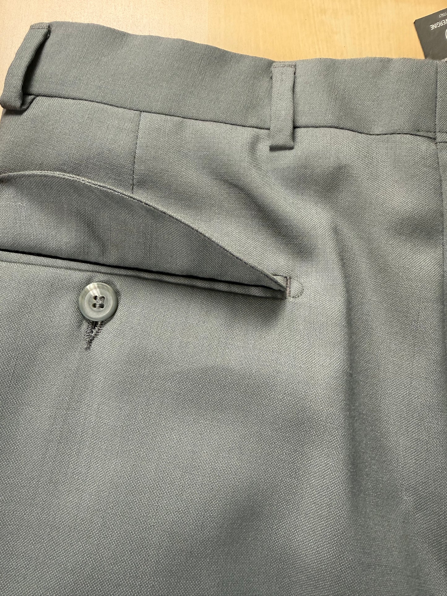 Pantaloni fresco lana verde salvia anni '80 (NOS) - tg. 44/46