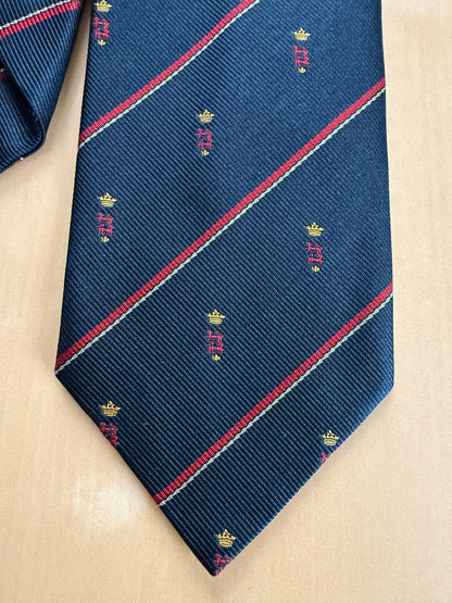 Cravatta regimental navy con stemmi