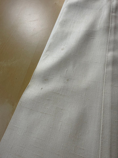 Completo 3 pezzi anni '70 seta shantung avorio - tg. 42/44