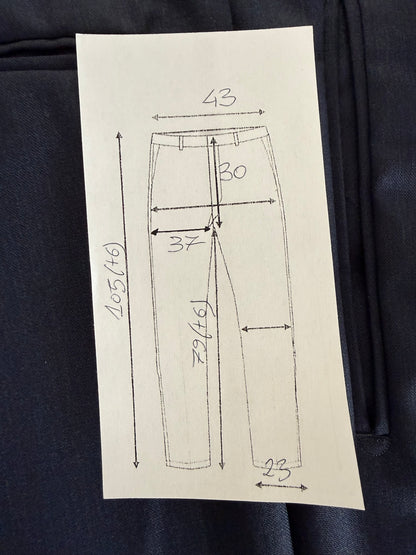 Pantaloni fresco lana blu anni '80 - tg. 48/50