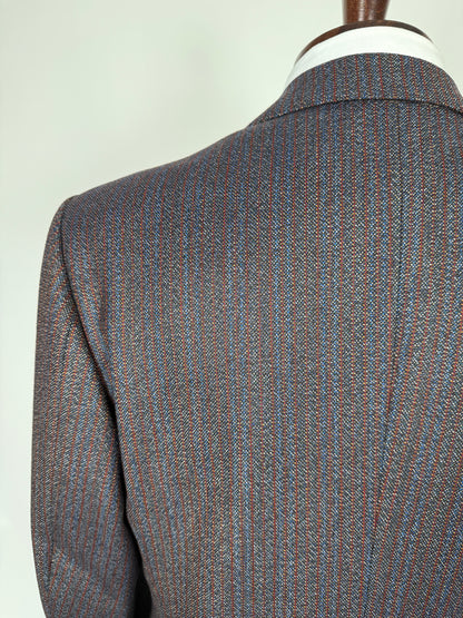 Completo sartoriale anni ‘70 rosso e blu sale-pepe - tg. 50