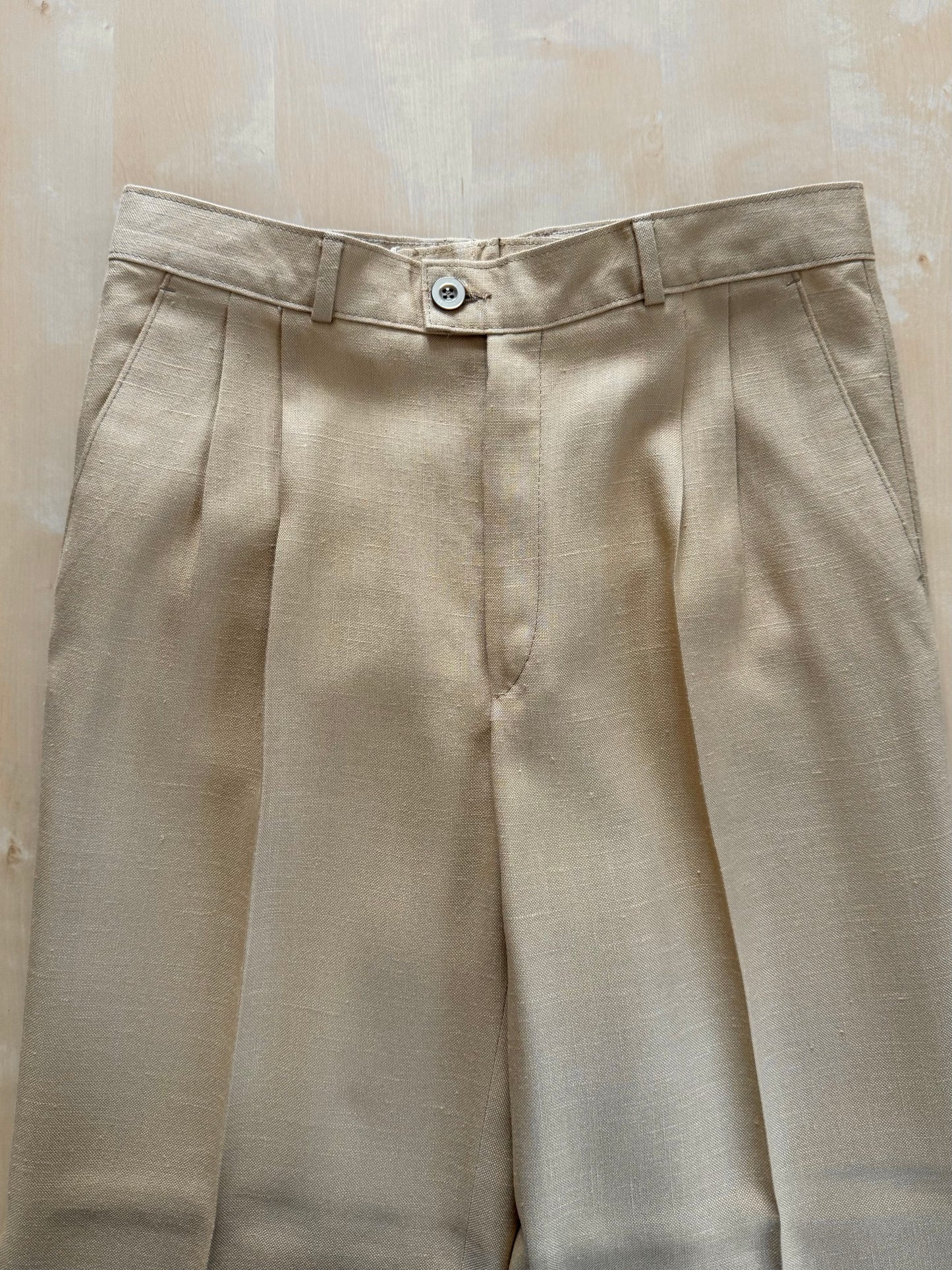 Completo doppiopetto estivo anni ‘70 in misto lino beige - tg. 44/46