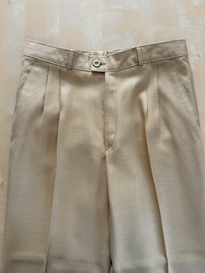 Completo doppiopetto estivo anni ‘70 in misto lino beige - tg. 44/46