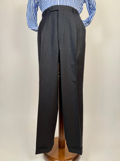 Completo Burberry flanella grigio antracite gessato - tg. 50