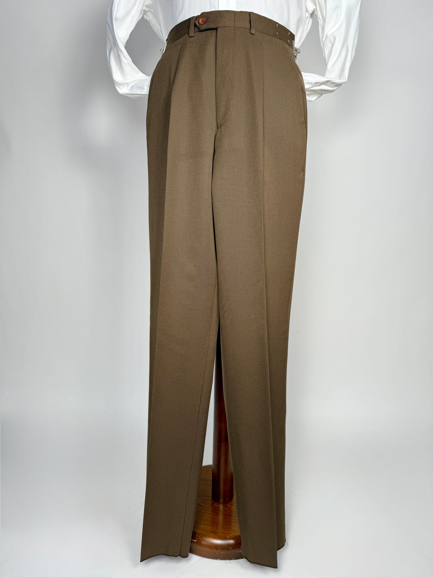 Pantaloni anni ‘70/‘80 twill pettinato marrone - tg. 42/44