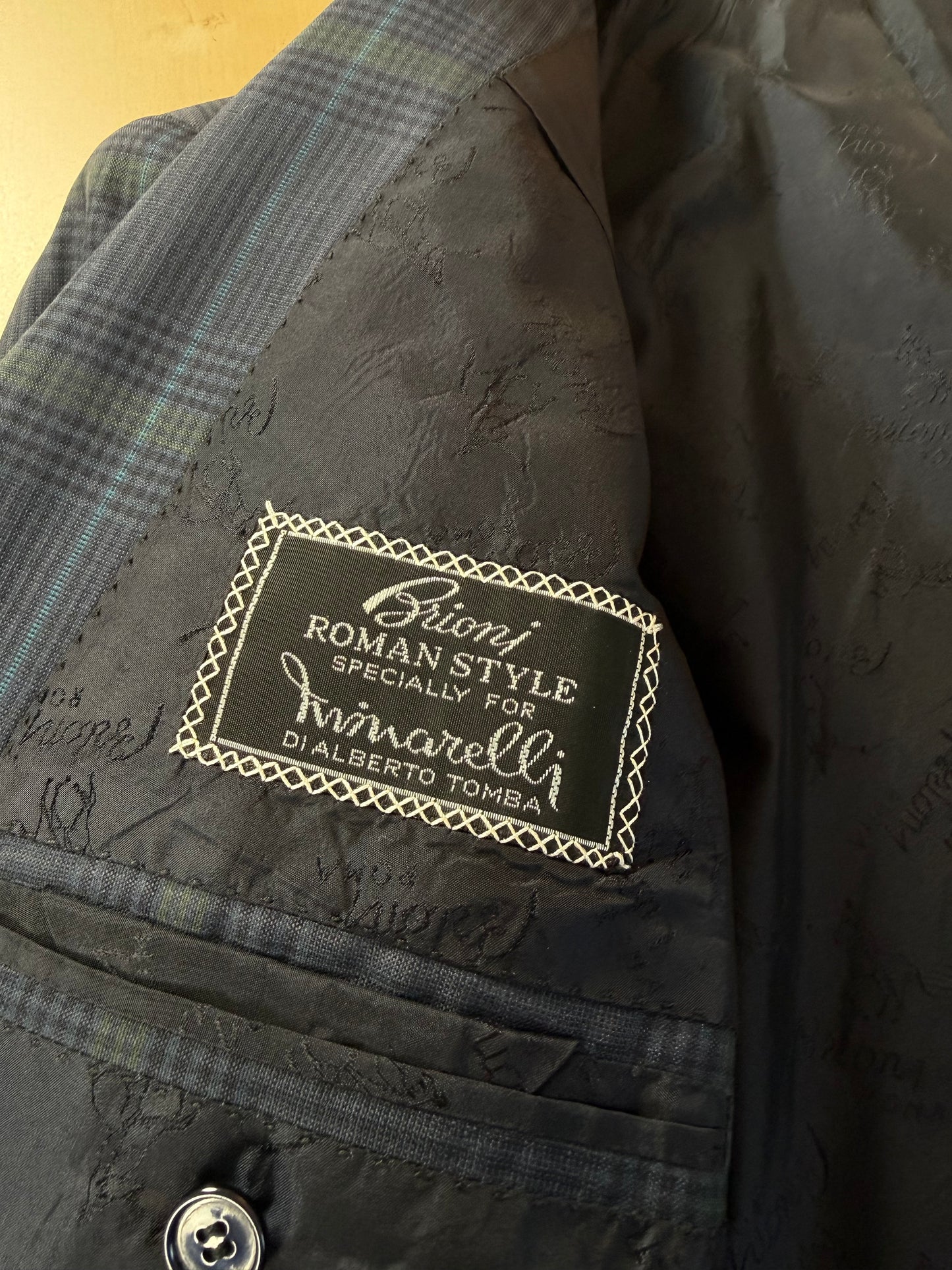Giacca Brioni fresco lana tartan blu e verde - tg. 52
