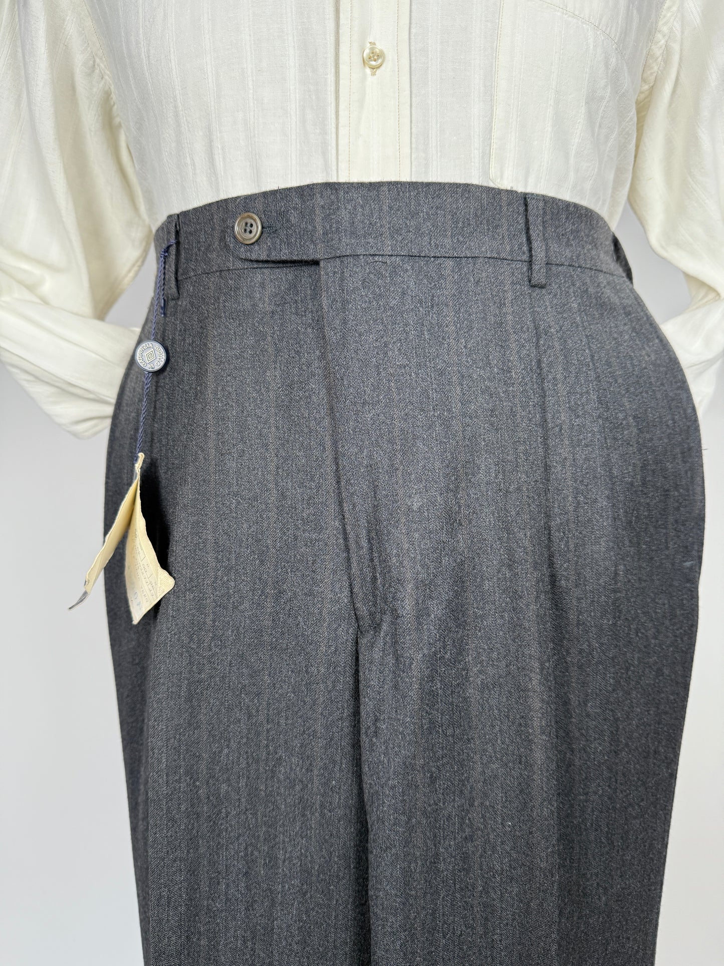 Pantaloni flanella antracite riga ruggine (NOS) - tg. 50