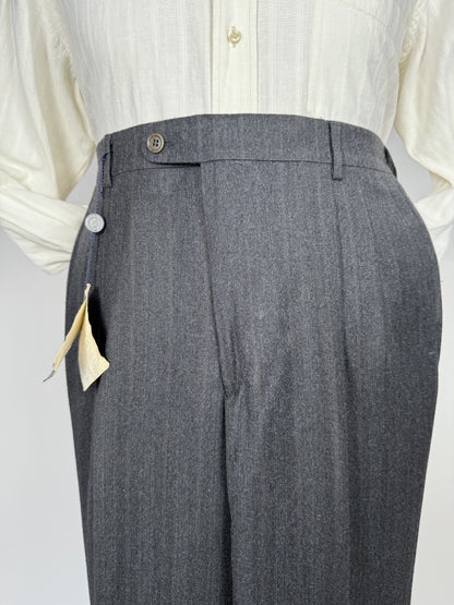 Pantaloni flanella antracite riga ruggine (NOS) - tg. 50